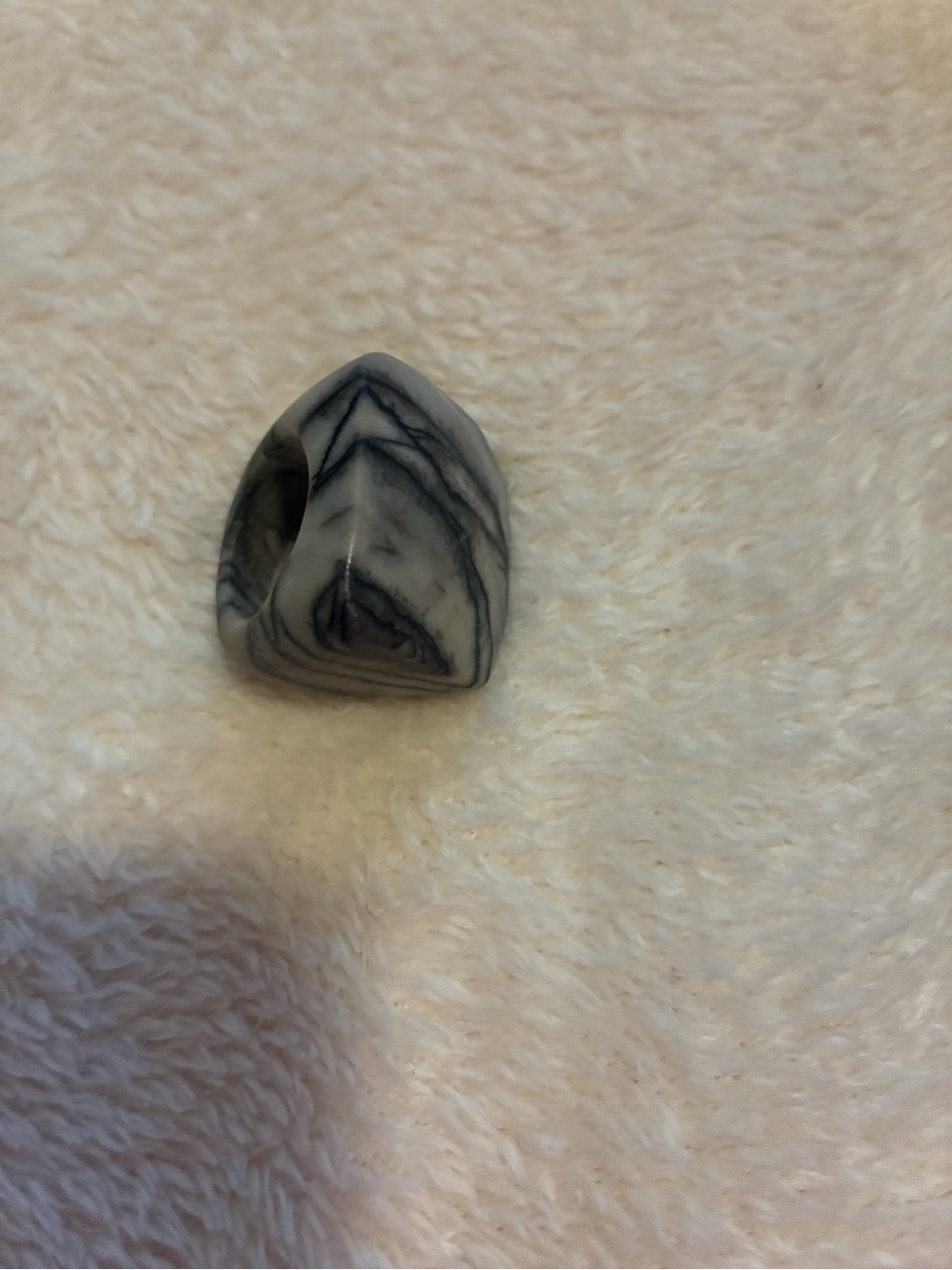 Marble Ring in Gray and White